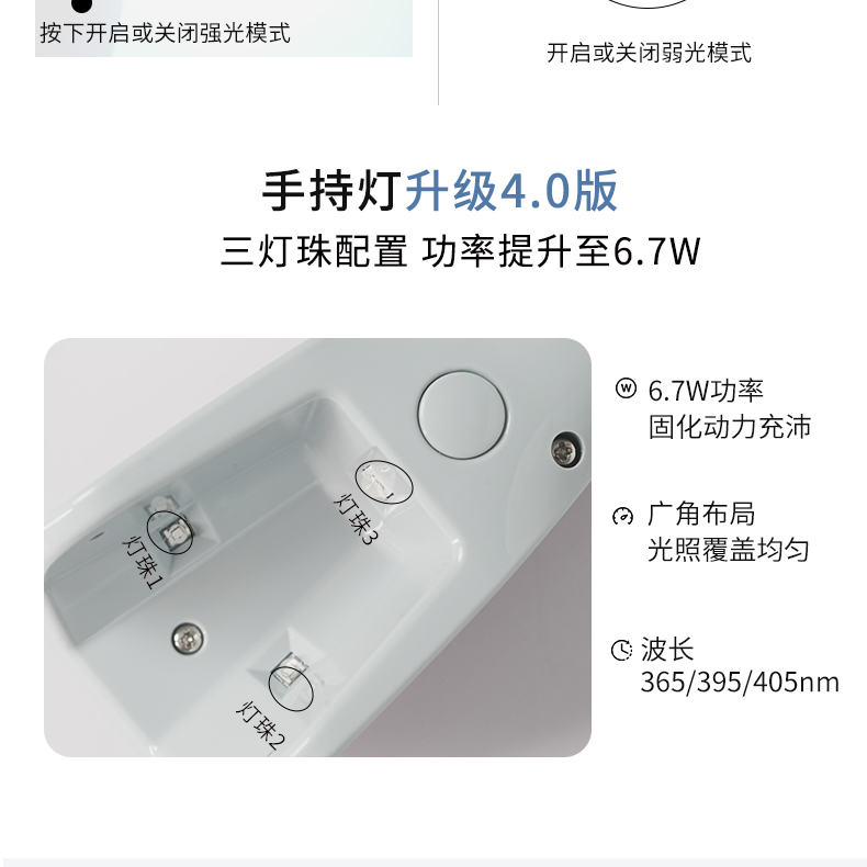 美甲手持燈推薦 Nail LED handheld lamp for gel curing