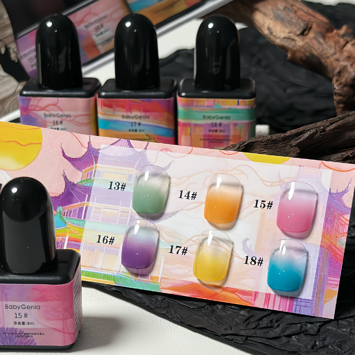 babygenia拍拍噴繪美甲凝膠13-18